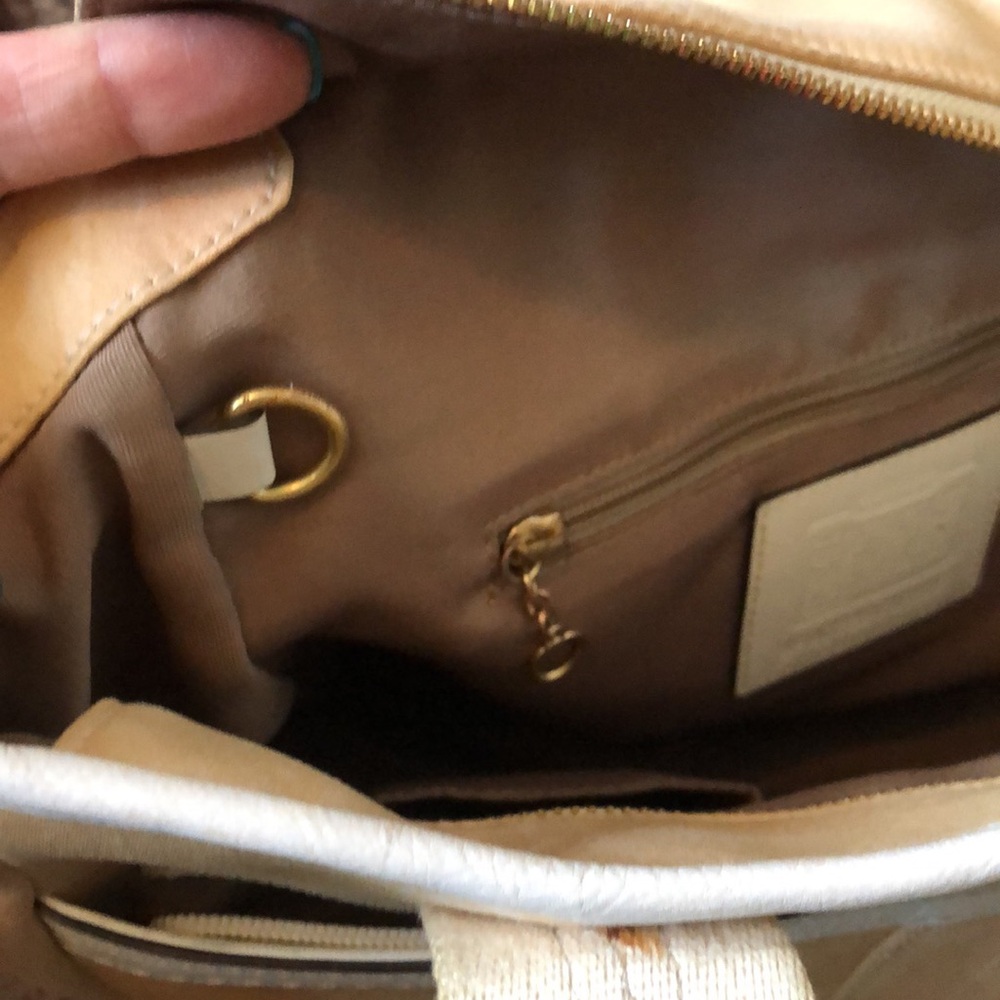 Coach Hampton Shoulder Purse Bag Fall Trend Tan Cream Brown Tag - Picture 11 of 13